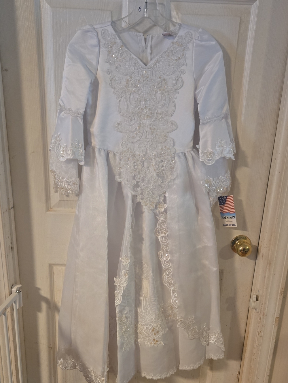 Sabaland Little Brittany White Beaded Girls' Communion Dress